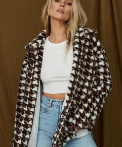 ACOA Playa Brown Houndstooth Jacket