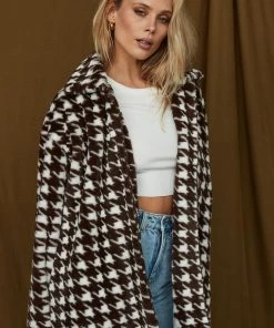 ACOA Playa Brown Houndstooth Jacket