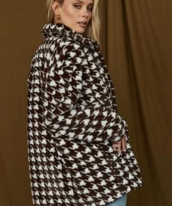 ACOA Playa Brown Houndstooth Jacket
