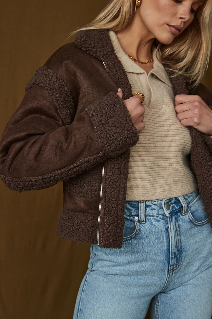 Bailey Rose Blame It Brown Sherpa Jacket 3 Bailey Rose Blame It Brown Sherpa Jacket