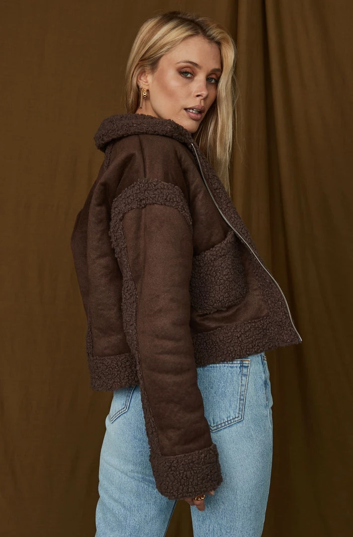 Bailey Rose Blame It Brown Sherpa Jacket 6 Bailey Rose Blame It Brown Sherpa Jacket