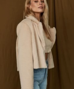 Blue Blush CLOTHING Julian Tan Faux Fur Jacket