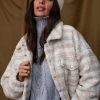 LE LIS CLOTHING Upstate Beige Teddy Jacket