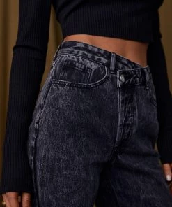 MAKIN INTERNATIONAL Dylan Black Asymmetrical Jean