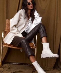 CRESCENT Danielle Beige Colorblock Top CLOTHING