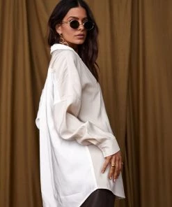 CRESCENT Danielle Beige Colorblock Top CLOTHING