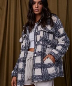 HYFVE Captivate Charcoal Plaid Shacket CLOTHING 8 HYFVE Captivate Charcoal Plaid Shacket CLOTHING