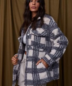 HYFVE Captivate Charcoal Plaid Shacket CLOTHING 9 HYFVE Captivate Charcoal Plaid Shacket CLOTHING