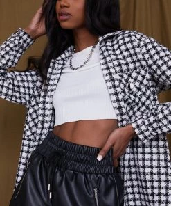WINK Ginny Checkered Tweed Shacket