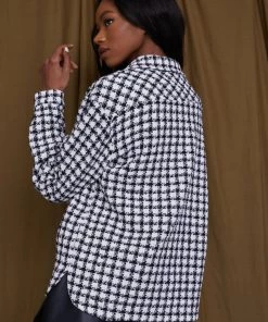 WINK Ginny Checkered Tweed Shacket