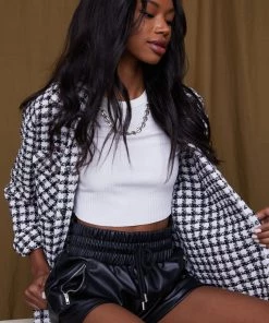 WINK Ginny Checkered Tweed Shacket