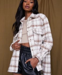 Cezele Hotel California Beige Plaid Jacket CLOTHING