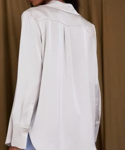 ACOA Brigitte Champagne Satin Top CLOTHING