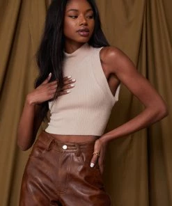 ET CLET Maeve Brown Leather Pants