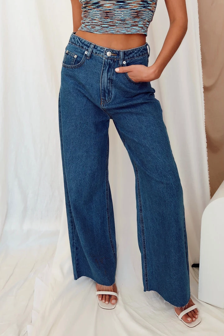 BEIGE BOTANY Lincoln Blue High Rise Wide Leg Jeans 10 BEIGE BOTANY Lincoln Blue High Rise Wide Leg Jeans