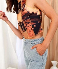 REHAB Mariah Asymmetrical Multi Crop Top