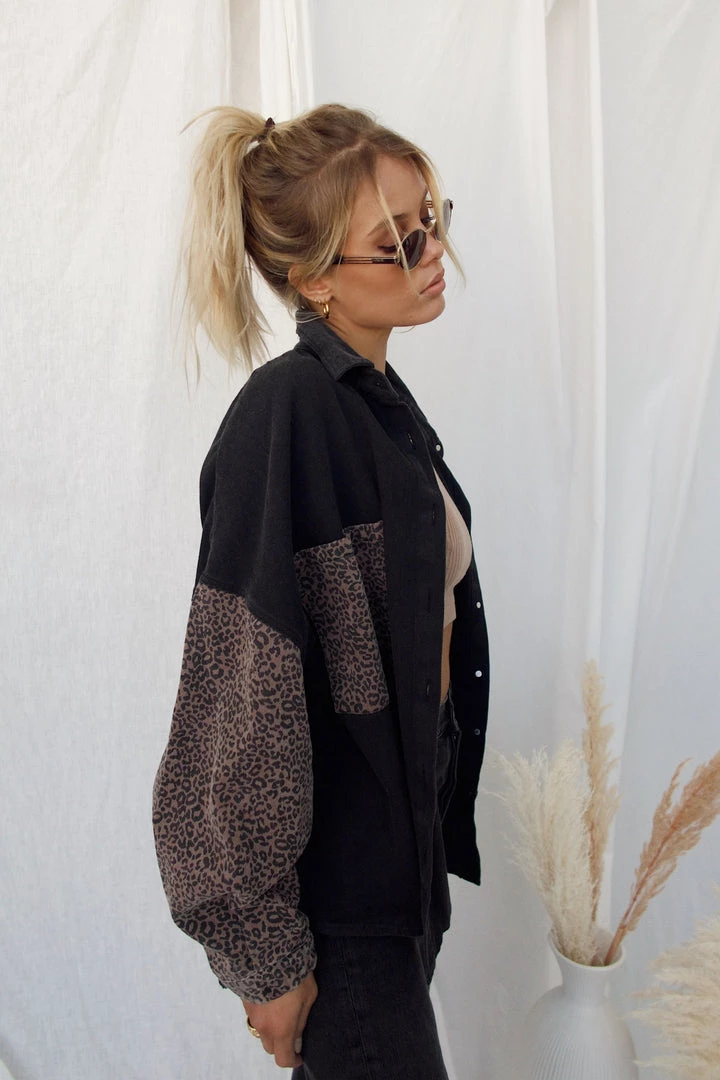 POL Lennon Washed Black Shirt Jacket 9 POL Lennon Washed Black Shirt Jacket