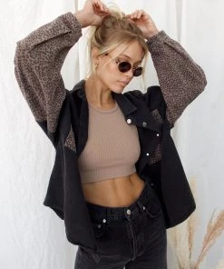 POL Lennon Washed Black Shirt Jacket 19 POL Lennon Washed Black Shirt Jacket