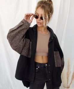 POL Lennon Washed Black Shirt Jacket 13 POL Lennon Washed Black Shirt Jacket