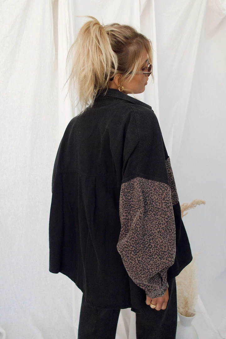 POL Lennon Washed Black Shirt Jacket 6 POL Lennon Washed Black Shirt Jacket