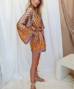 Dress Forum CLOTHING Gold Standard Multicolored Kimono Dress 19 Dress Forum CLOTHING Gold Standard Multicolored Kimono Dress