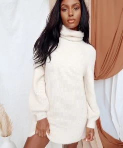 CLOUD TEN Beau White Sweater Dress 10 CLOUD TEN Beau White Sweater Dress