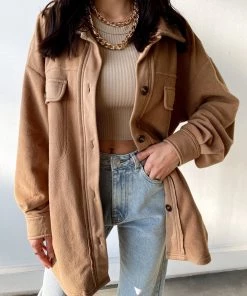 La Miel Versa Camel Fleece Shacket 7 La Miel Versa Camel Fleece Shacket