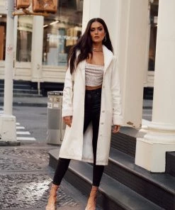 Bailey Rose Bernadette Cream Vegan Leather Jacket