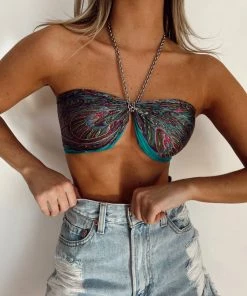 KARMA HIGHWAY New Arrivals Penelope Blue And Purple Silk Scarf