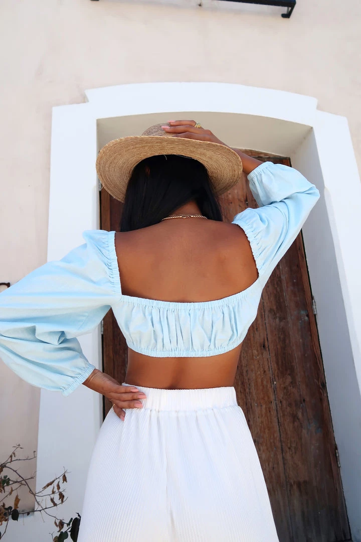 BEIGE BOTANY Heaven On Earth Blue Crop Top 4 BEIGE BOTANY Heaven On Earth Blue Crop Top