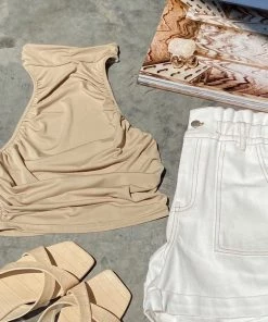 Emory Park CLOTHING Sunset Key Ivory Contrast Stitch Shorts 12 Emory Park CLOTHING Sunset Key Ivory Contrast Stitch Shorts