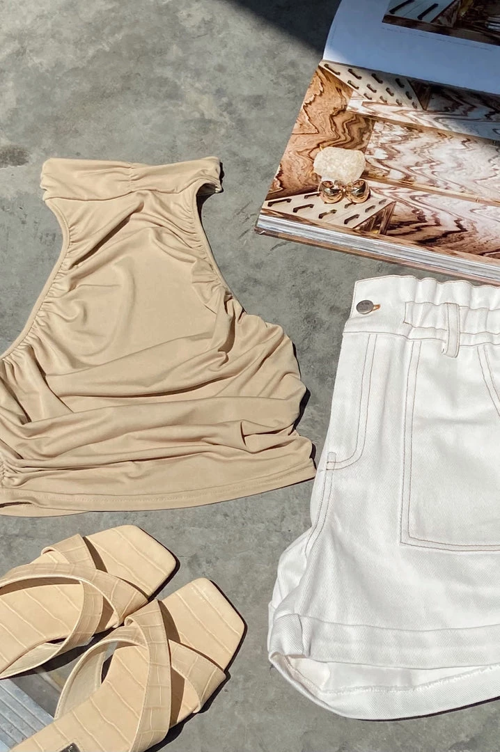 Emory Park CLOTHING Sunset Key Ivory Contrast Stitch Shorts 7 Emory Park CLOTHING Sunset Key Ivory Contrast Stitch Shorts