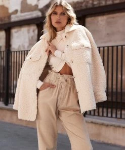 BAEVLY Madison Ivory Sherpa Shacket