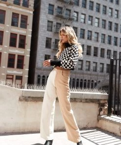 Bailey Rose Kiley Tan Colorblock Jeans CLOTHING