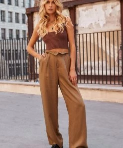 ET CLET Jaxon Olive Wide Leg Trousers CLOTHING