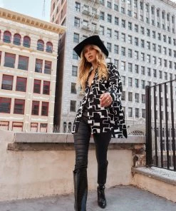 ACOA Ashland Black Abstract Button Up