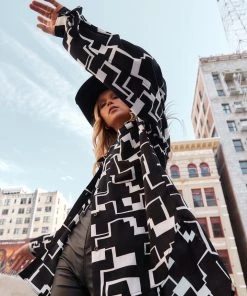 ACOA Ashland Black Abstract Button Up