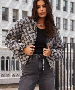 LE LIS CLOTHING Rookie Checkered Cloud Jacket