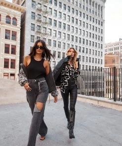 NEOITY Brooklyn Black Slash Boyfriend Jeans CLOTHING