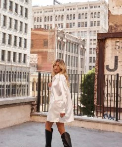 ACOA CLOTHING Unstoppable Ivory Satin Dress 9 ACOA CLOTHING Unstoppable Ivory Satin Dress