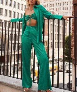 ACOA St. Barths Emerald Jacquard Pants