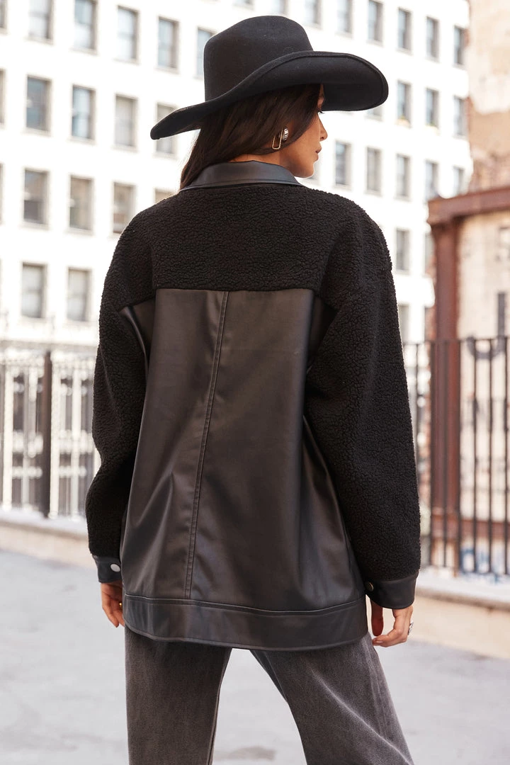 HYFVE Fante Vegan Leather Sherpa Shacket CLOTHING 8 HYFVE Fante Vegan Leather Sherpa Shacket CLOTHING