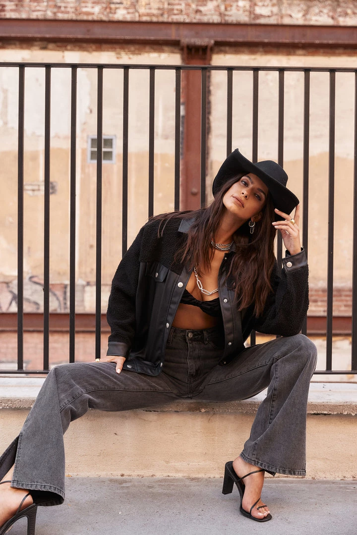 HYFVE Fante Vegan Leather Sherpa Shacket CLOTHING 6 HYFVE Fante Vegan Leather Sherpa Shacket CLOTHING