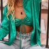 ACOA CLOTHING Gold Rush Emerald Jacquard Blouse