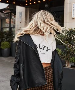 ACOA New Arrivals Arlo Black Vegan Leather Moto Jacket