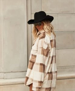 12th Tribe CLOTHING High Line Beige Faux Fur Shacket