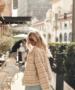 LE LIS CLOTHING Upstate Beige Teddy Jacket