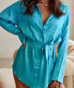 ACOA After Party Aqua Jacquard Dress 15 ACOA After Party Aqua Jacquard Dress