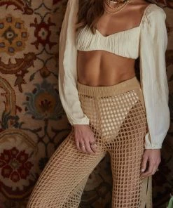 BEIGE BOTANY CLOTHING Aidi Beige Crochet Pant 14 BEIGE BOTANY CLOTHING Aidi Beige Crochet Pant