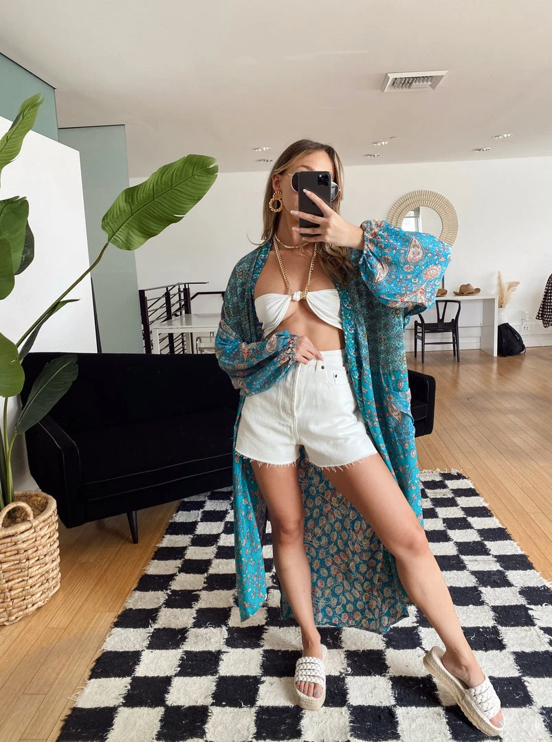 KARMA HIGHWAY Laguna Beach Teal & Green Kimono CLOTHING 6 KARMA HIGHWAY Laguna Beach Teal & Green Kimono CLOTHING